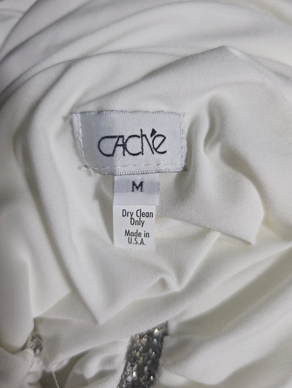 Vintage Caché Rhinestone Cold-Shoulder Mini Dress — Size Medium Y2K Bridal